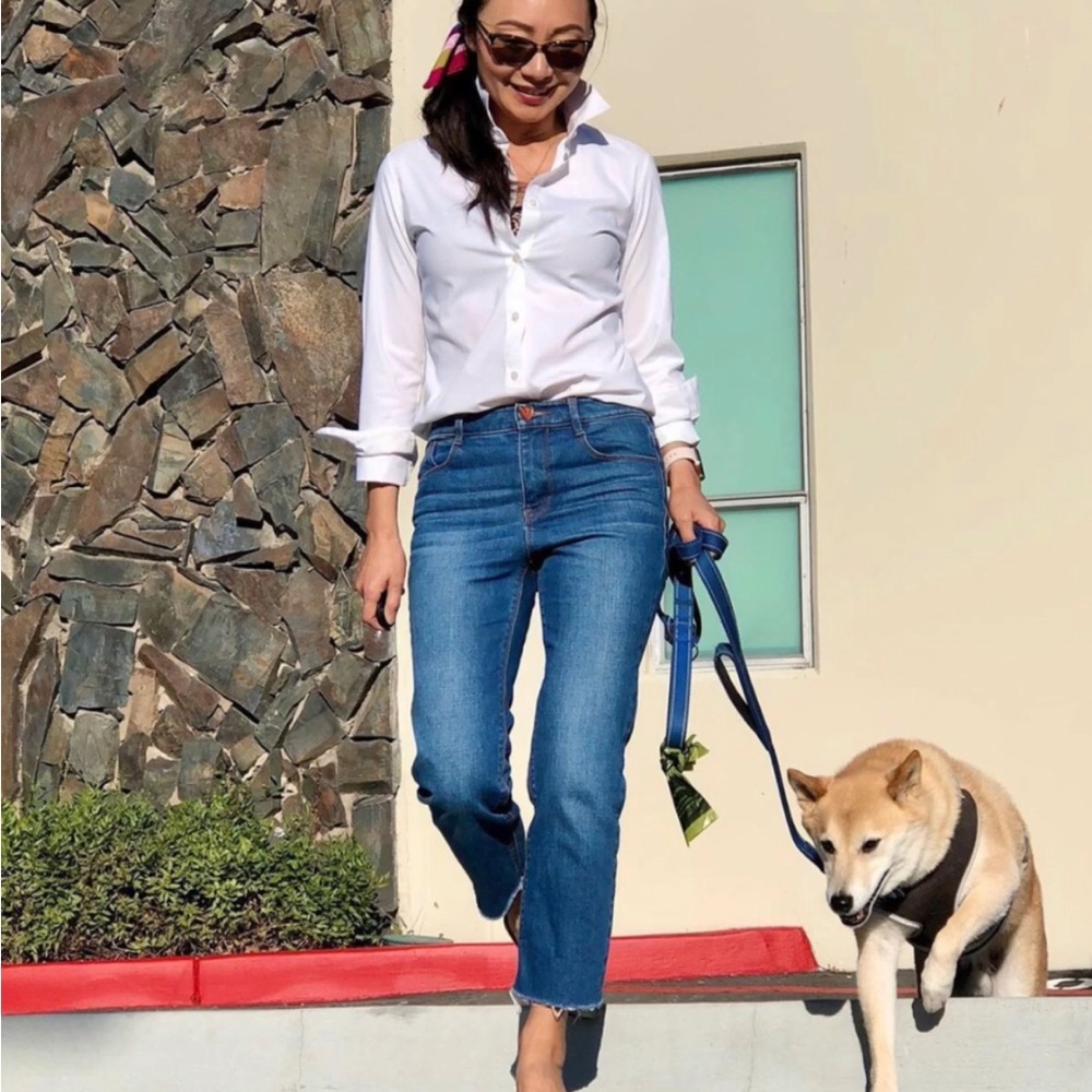 Stretchy, Simple, elegant, crisp white shirt